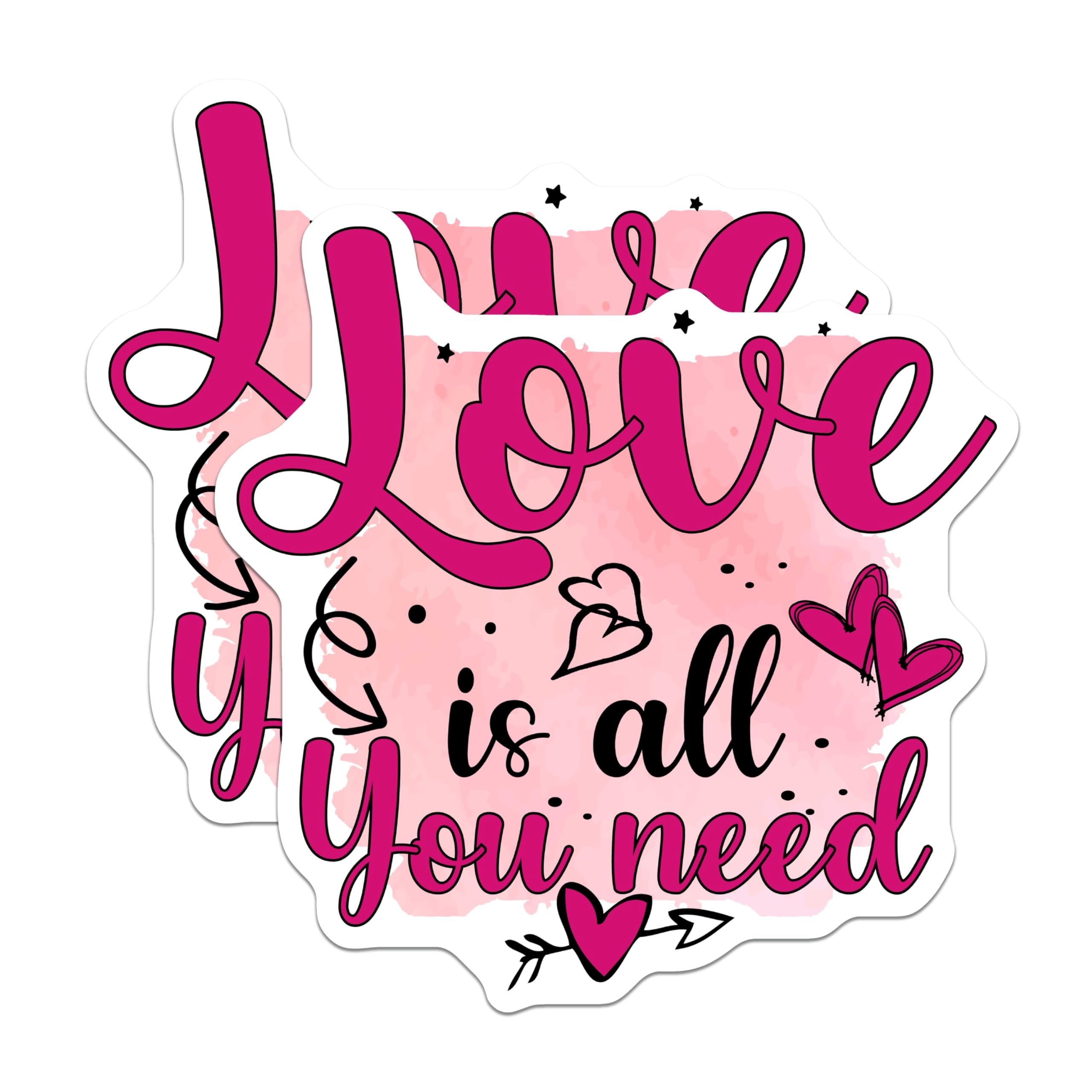 (2 Pack) Love is All You Need Magnets - Inspirational Quote Message - Romantic Valentine's Day Kitchen Decor - 5 Inches On Longest Side - Thick Durable Magnet - Made in USA - MAG22971