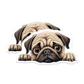 (2 Pack) Adorable Pet Refrigerator Decor Magnet - 5" On Longest Side - Sticks to Smooth Flat Surfaces - Made in USA - MAG10257