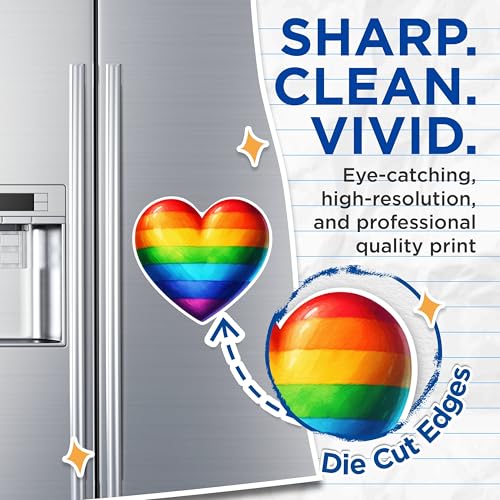 (2 Packs) Rainbow LGBTQ Heart Magnets - Welcoming Inspiring Inclusive Magnets - 5 Inches On Longest Side - Premium Magnet - for Fridges, Toolboxes, Cars - Made in USA - MAG2314