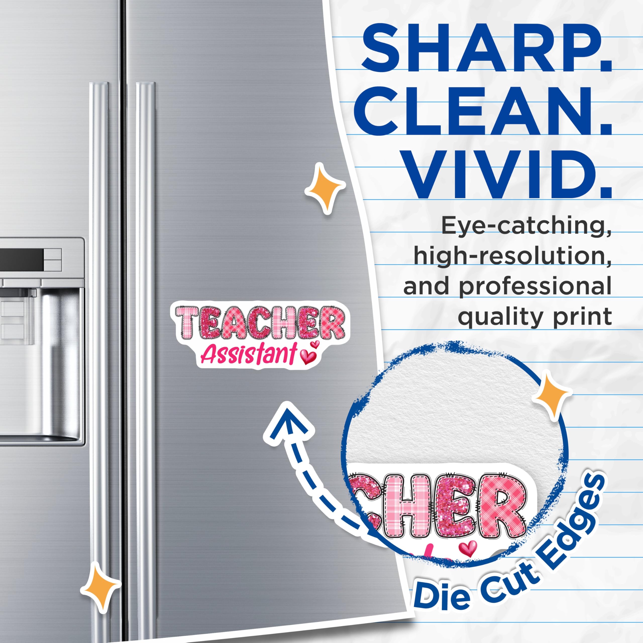 (2 Pack) Teacher Assistant Magnets - Appreciation - School Decor - 5" On Longest Side - Premium Magnet - for Cars, Refrigerators, Toolboxes, Lockers - Made in USA - MAG16581