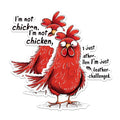 (2 Pack) I'm Not Chicken Magnets - Feather-Challenged Joke Magnets - Funny Animal Magnets for Fridge- 5" On Longest Side - for Fridges, Toolboxes, Cars - Made in USA - MAG2603