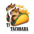 (2 Pack) Tacobara Stickers - Funny Animal Taco Stickers - Cute Capybara Stickers for Laptop - 5" On Longest Side - Sticks to Smooth Flat Surfaces - Made in USA - BMCS3748