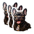 (3 Pack) French Bulldog Decals - Cute Dog Stickers - Laptop Decal - 3 Inches On Longest Side - Easy Peel & Apply - Made in USA - 3MCS2707
