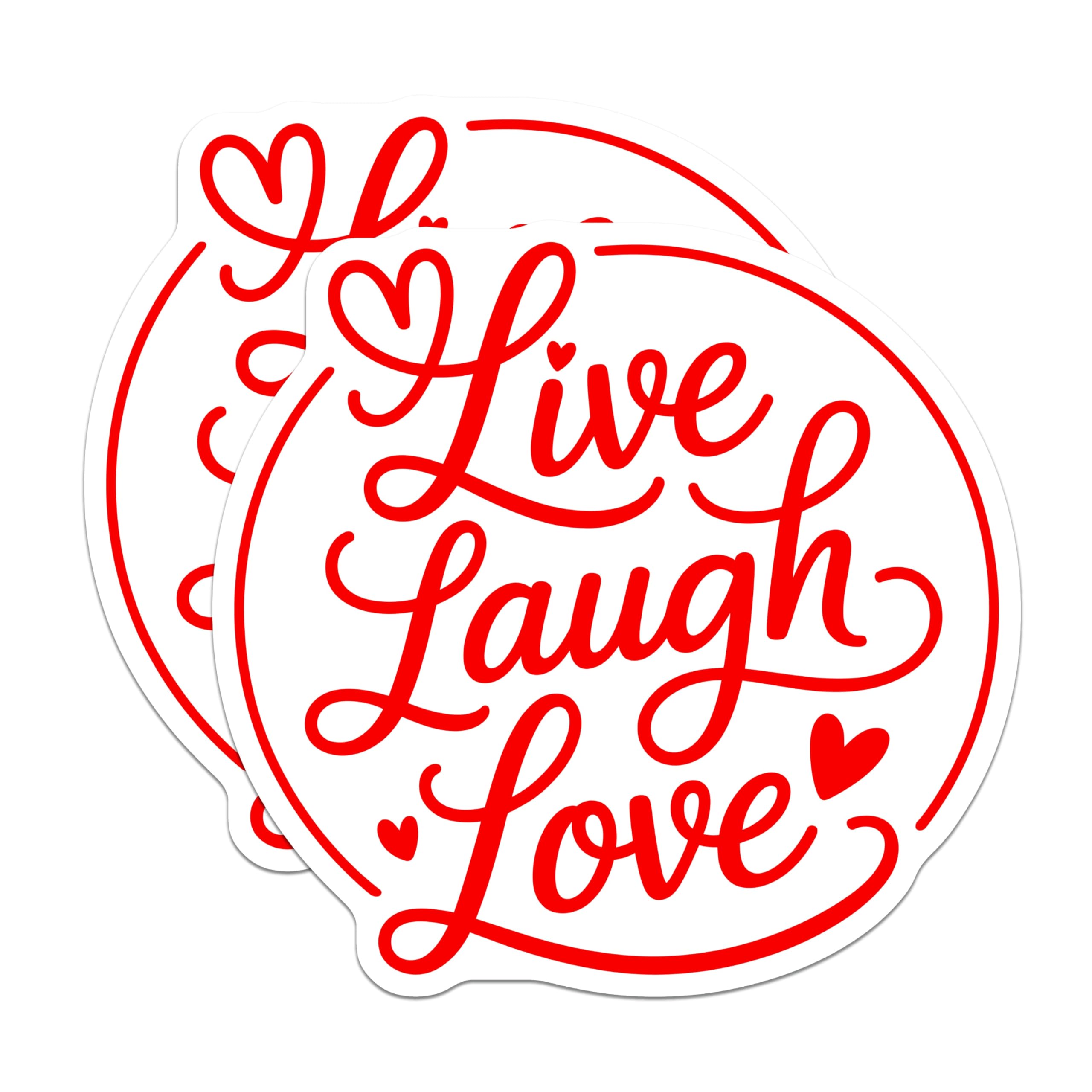 (2 Pack) Live Laugh Love Magnets - Inspirational Quote - Fridge Magnets - 5" On Longest Side - Premium Magnet - for Cars, Refrigerators, Toolboxes, Lockers - Made in USA - MAG16022
