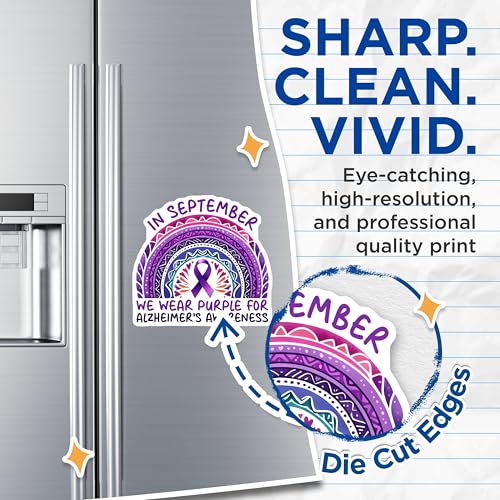 (2 Pack) Alzheimer's Awareness Magnet - September Support - 5" On Longest Side - Sticks to Smooth Flat Surfaces - Made in USA - MAG9792