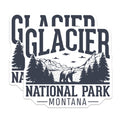(2 Pack) Glacier National Park Magnets - Montana Bear Lake Scene - Wilderness Travel Decor - 5 Inches On Longest Side - Thick Durable Magnet - Made in USA - MAG19345