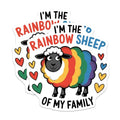 (2 Pack) Rainbow Sheep Stickers - Funny Sheep Decal - Pride Sheep Sticker - 5" On Longest Side - Sticks to Smooth Flat Surfaces - Made in USA - BMCS9165 - Cute Sheep Sticker