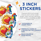 (3 Pack) Autism Awareness Decals - Puzzle Gnome Sun Heart - Support Autism Decals - 3 Inches On Longest Side - Easy Peel & Apply - Made in USA - 3MCS8607