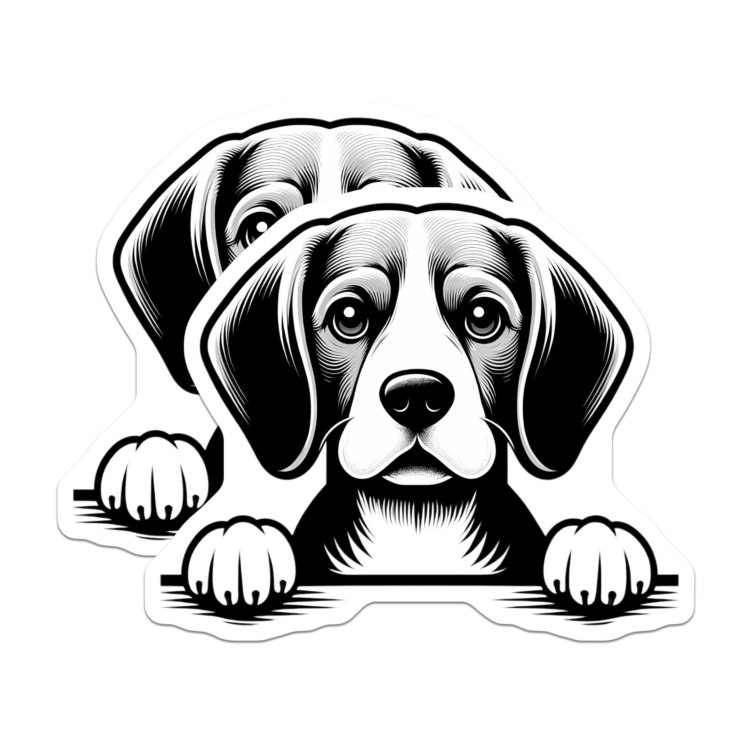 (2 Pack) Beagle Dog Magnets - Cute Puppy Face - Pet Lover Gift - 5" On Longest Side - Premium Magnet - for Cars, Refrigerators, Toolboxes, Lockers - Made in USA - MAG15171