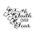 (2 Pack) Faith Over Fear Magnets - Floral Cross - Religious Decoration - 5" On Longest Side - Premium Magnet - for Cars, Refrigerators, Toolboxes, Lockers - Made in USA - MAG16657