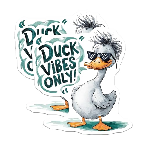 (2 Pack) Duck Vibes Only Magnets Magnets - 5" On Longest Side - Made in USA - Sticks to Refrigerators & Metal Surfaces - MAG8550