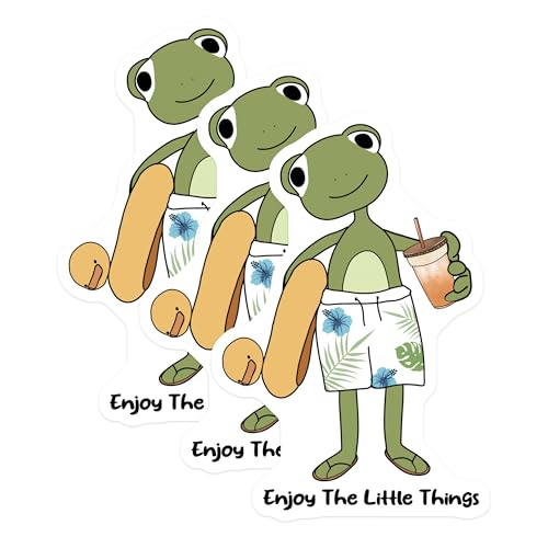 (3 Pack) Frog Decals - Laptop Decal - Cute Summer Decals- 3 Inches On Longest Side - Easy Peel & Apply - Made in USA - 3MCS5392