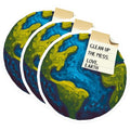 (3 Pack) Clean Up Earth Decals - Save Planet Sticker - Environmental Awareness Decal - 3 Inches On Longest Side - Easy Peel & Apply - Made in USA - 3MCS6453
