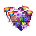 (2 Pack) Be Who You are Stickers - LGBTQ Pride - Inspirational Quote - 5" On Longest Side - Sticks to Smooth Flat Surfaces - Made in USA - BMCS8266