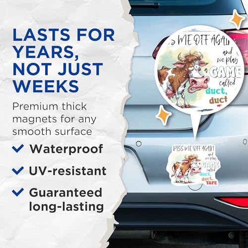 (2 Pack) Office Decor Magnet - Quirky Gifts - 5" On Longest Side - Sticks to Smooth Flat Surfaces - Made in USA - MAG9712