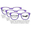 (3 Pack) Optician Decals - Eye Doctor Sticker - Medical Professional Decals - 3 Inches On Longest Side - Easy Peel & Apply - Made in USA - 3MCS6846