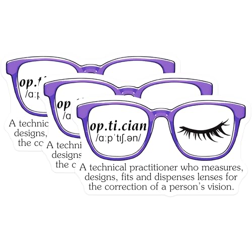 (3 Pack) Optician Decals - Eye Doctor Sticker - Medical Professional Decals - 3 Inches On Longest Side - Easy Peel & Apply - Made in USA - 3MCS6846