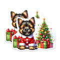 (2 Pack) Yorkshire Terrier Magnets - Christmas Puppy Decor - Dog Lover Holiday Kitchen - 5 Inches On Longest Side - Thick Durable Magnet - Made in USA - MAG29203