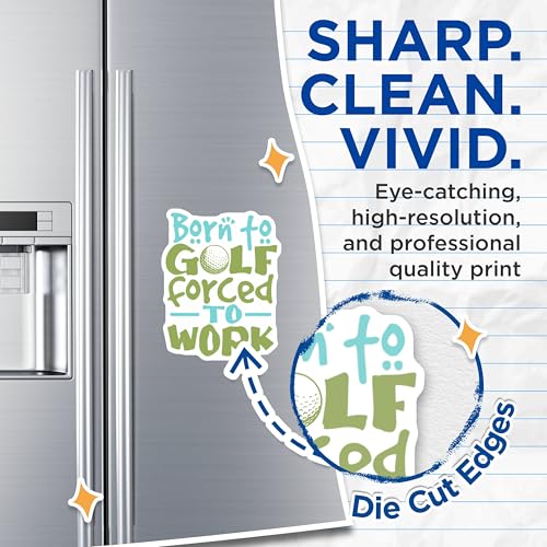 (2 Pack) Born to Golf Forced to Work Magnets - Funny Golf Quote - Office Humor - Golf Lover - 5" On Longest Side - for Cars, Fridges, Toolboxes - Made in USA - MAG3679
