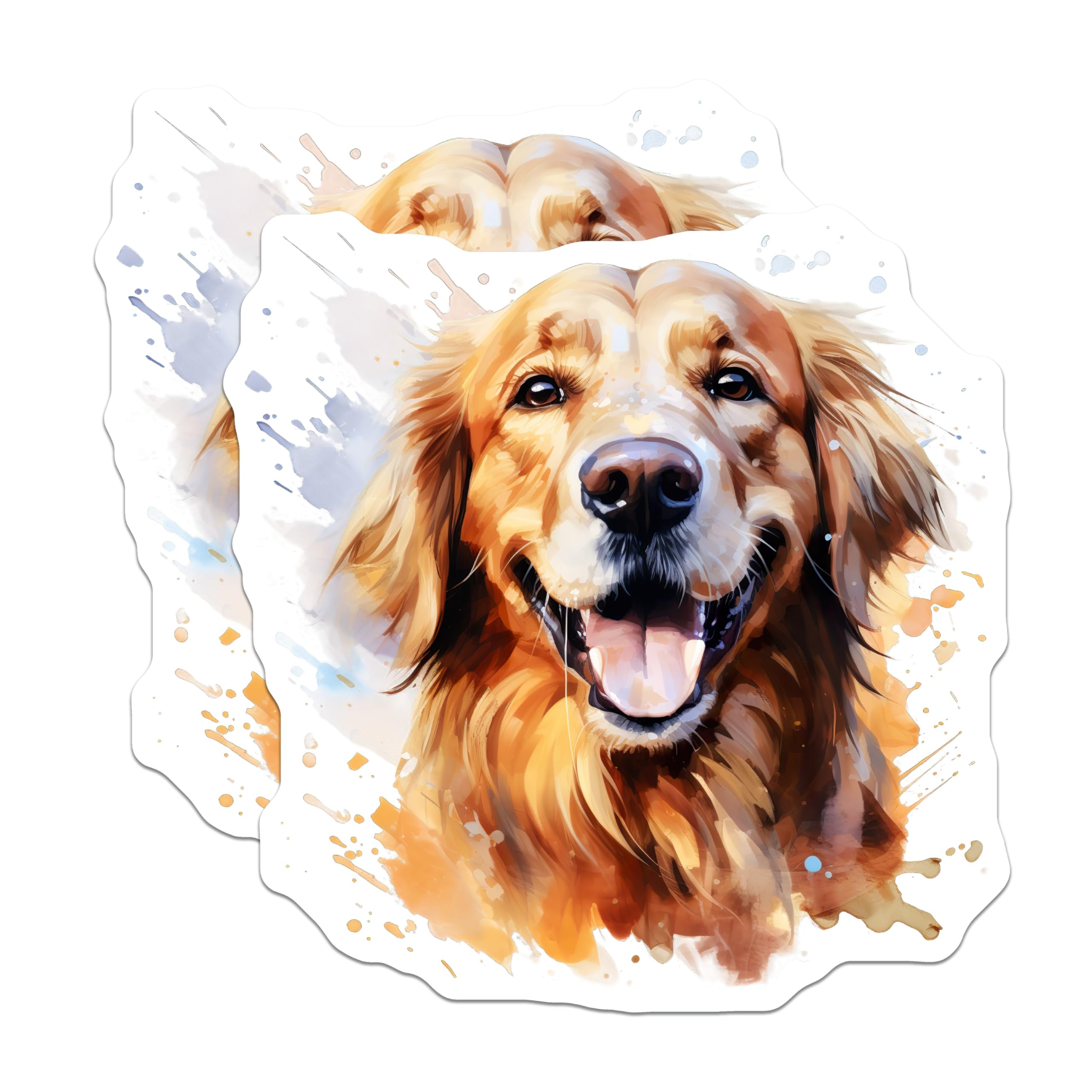 (2 Pack) Golden Retriever Magnets - Dog Lover Decor - Pet Art Home Accessory - 5 Inches On Longest Side - Thick Durable Magnet - Made in USA - MAG24111