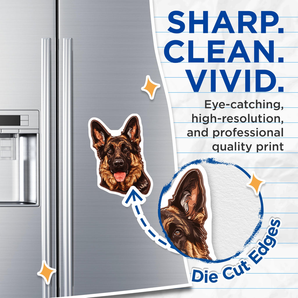 (2 Pack) German Shepherd Magnets - Dog Breed - Fridge Magnet - 5" On Longest Side - Premium Magnet - for Cars, Refrigerators, Toolboxes, Lockers - Made in USA - MAG16937