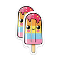 (2 Pack) Kawaii Popsicle Magnets - Cute Rainbow Ice Pop - Summer Fridge Locker Decor - Sweet Treat Aesthetic - 5 Inches On Longest Side - Thick Durable Magnet - Made in USA - MAG39944