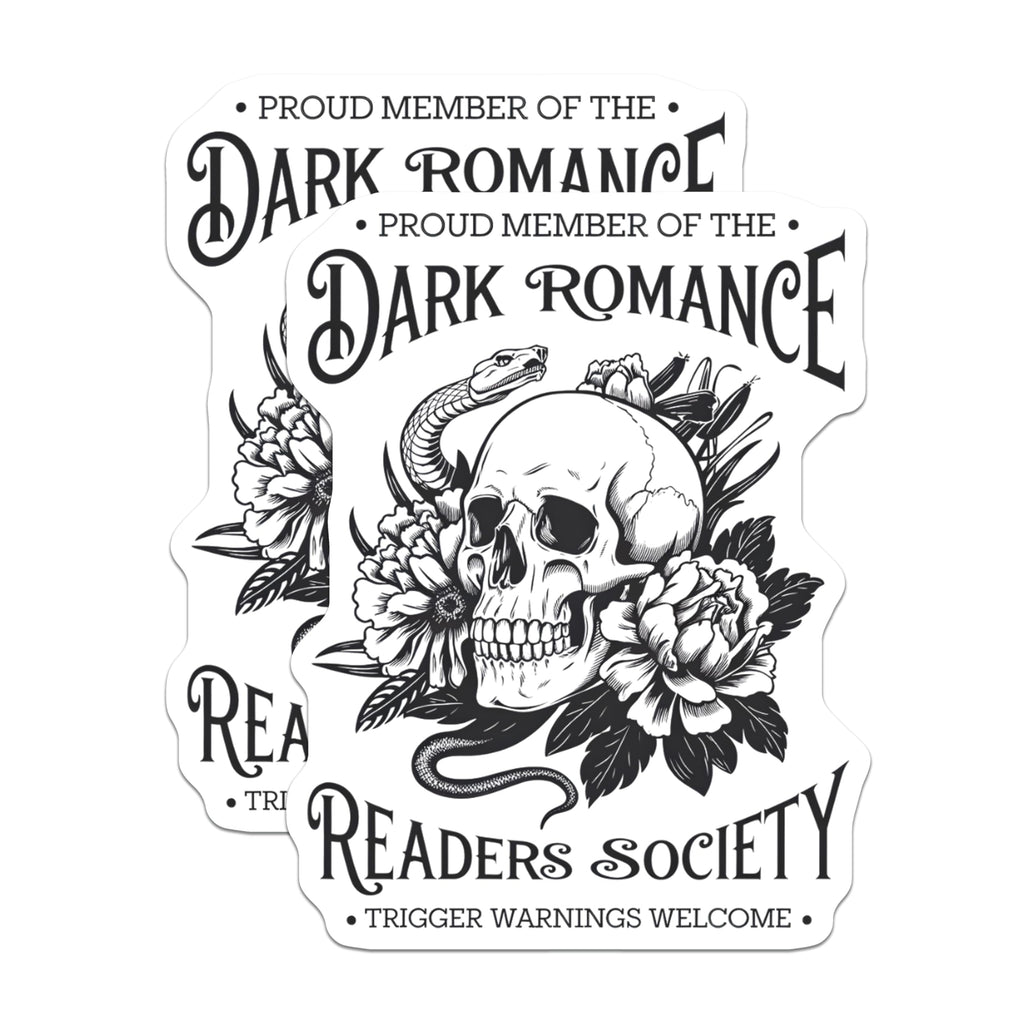 (2 Pack) Dark Romance Reader Magnets - Skull Snake Floral Aesthetic - Bookworm Society Fan Art - 5 Inches On Longest Side - Thick Durable Magnet - Made in USA - MAG22959