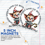 (2 Pack) Funny Cat Clown Magnets - Nobody Knows What I've Been Through - Humorous Cat Magnets - Tummy Aches Magnet - 5" On Longest Side - for Cars, Fridges, Toolboxes - Made in USA - MAG4344