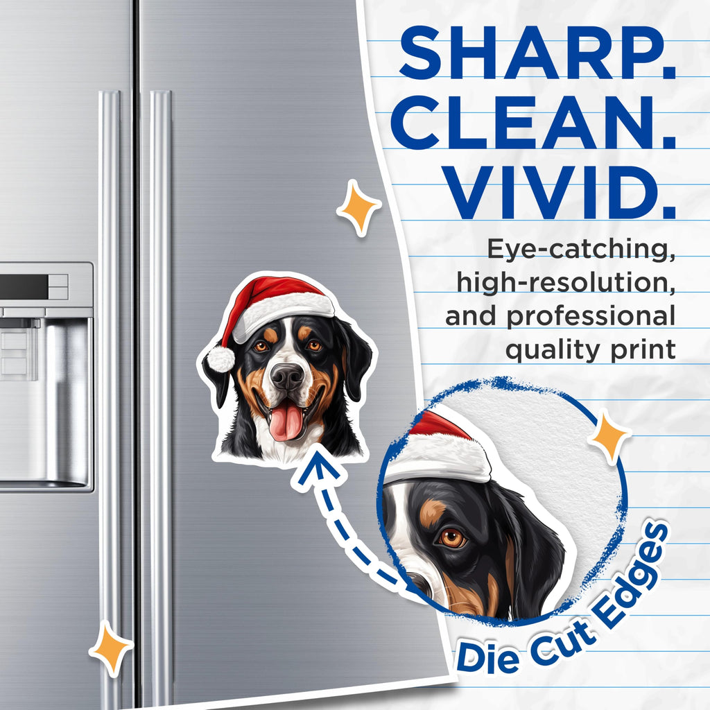 (2 Pack) Bernese Mountain Dog Magnets - Christmas Dog Decor - Holiday Pet Lover Dog Mom - 5 Inches On Longest Side - Thick Durable Magnet - Made in USA - MAG25270