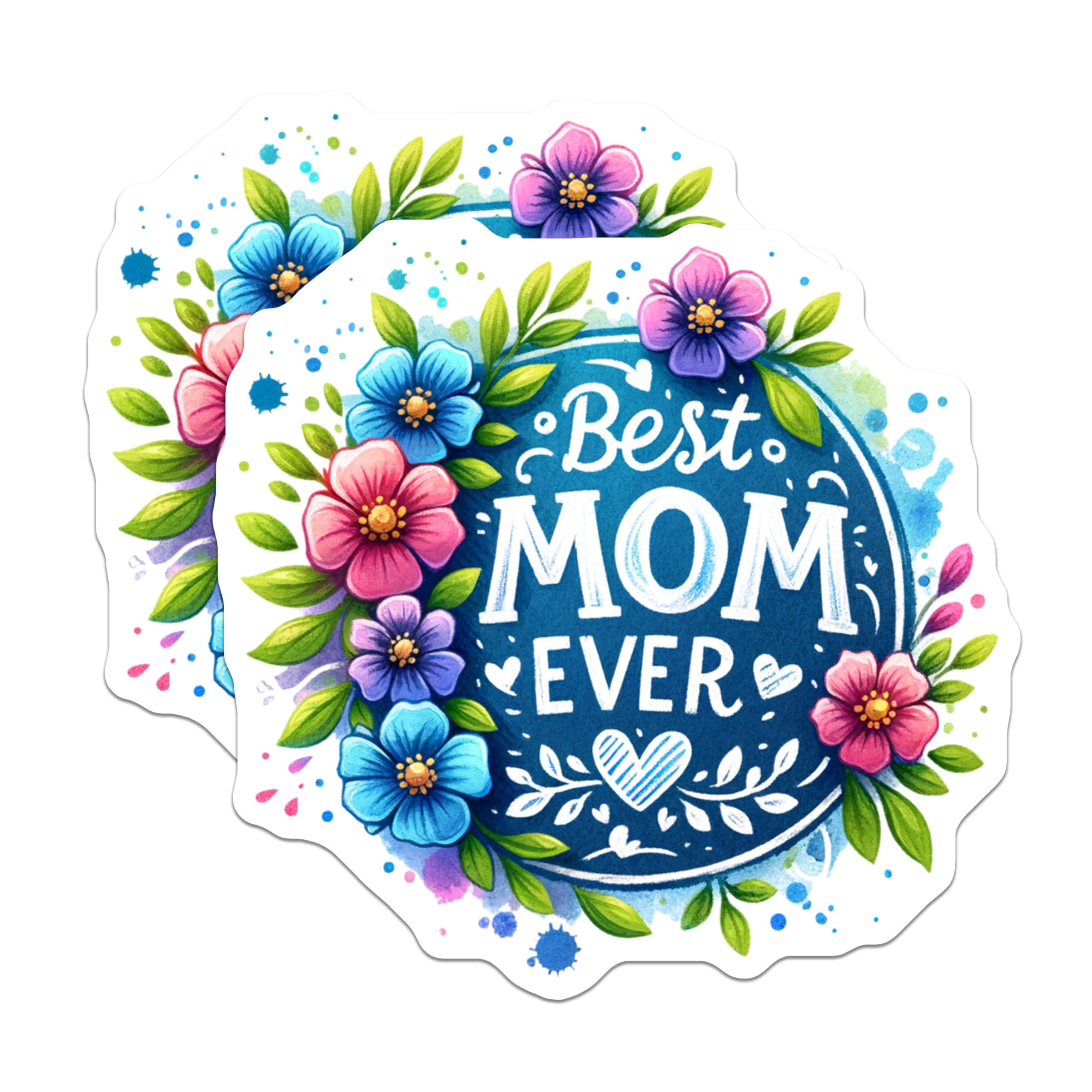(2 Pack) Best Mom Ever Stickers - Gift for Mom - 5" On Longest Side - Sticks to Smooth Flat Surfaces - Made in USA - BMCS8614 - BMCS8614