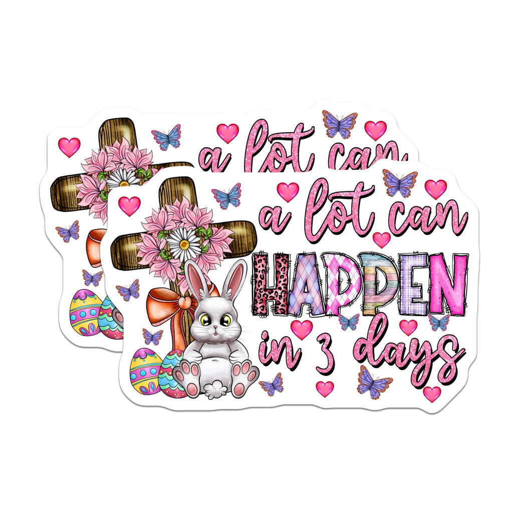 (2 Pack) Easter Cross Magnets - Christian Faith Spring Decor - Inspirational Bunny Refrigerator Magnets - 5 Inches On Longest Side - Thick Durable Magnet - Made in USA - MAG28987