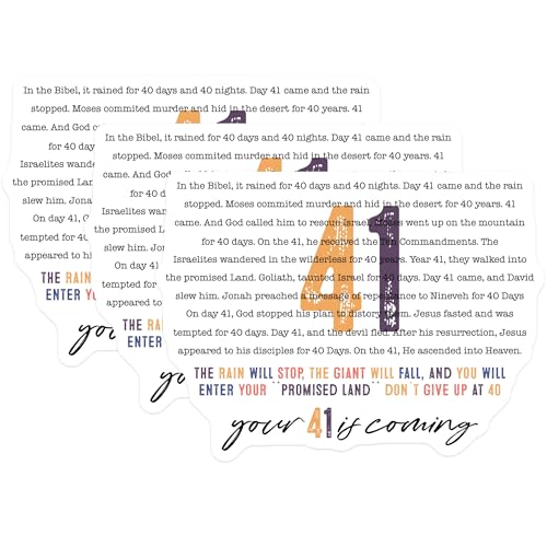 (3 Pack) Your 41 is Coming Decals - Motivational Quote - Biblical Inspiration Decals- 3 Inches On Longest Side - Easy Peel & Apply - Made in USA - 3MCS5901