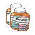 (2 Pack) Anti Depressants Magnets - Book Lover Humor - Reading Enthusiast Fridge Decor - 5 Inches On Longest Side - Thick Durable Magnet - Made in USA - MAG21529