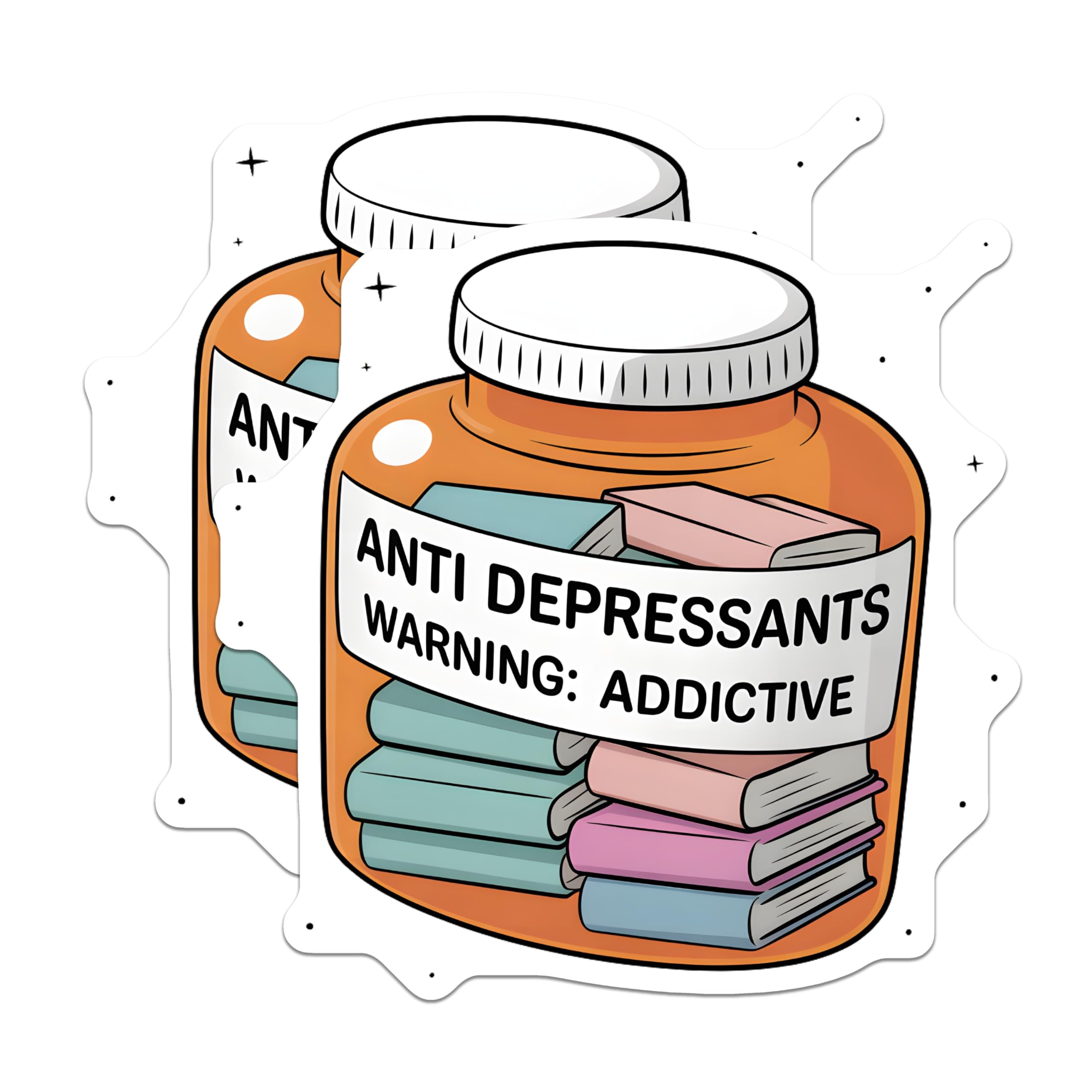 (2 Pack) Anti Depressants Magnets - Book Lover Humor - Reading Enthusiast Fridge Decor - 5 Inches On Longest Side - Thick Durable Magnet - Made in USA - MAG21529