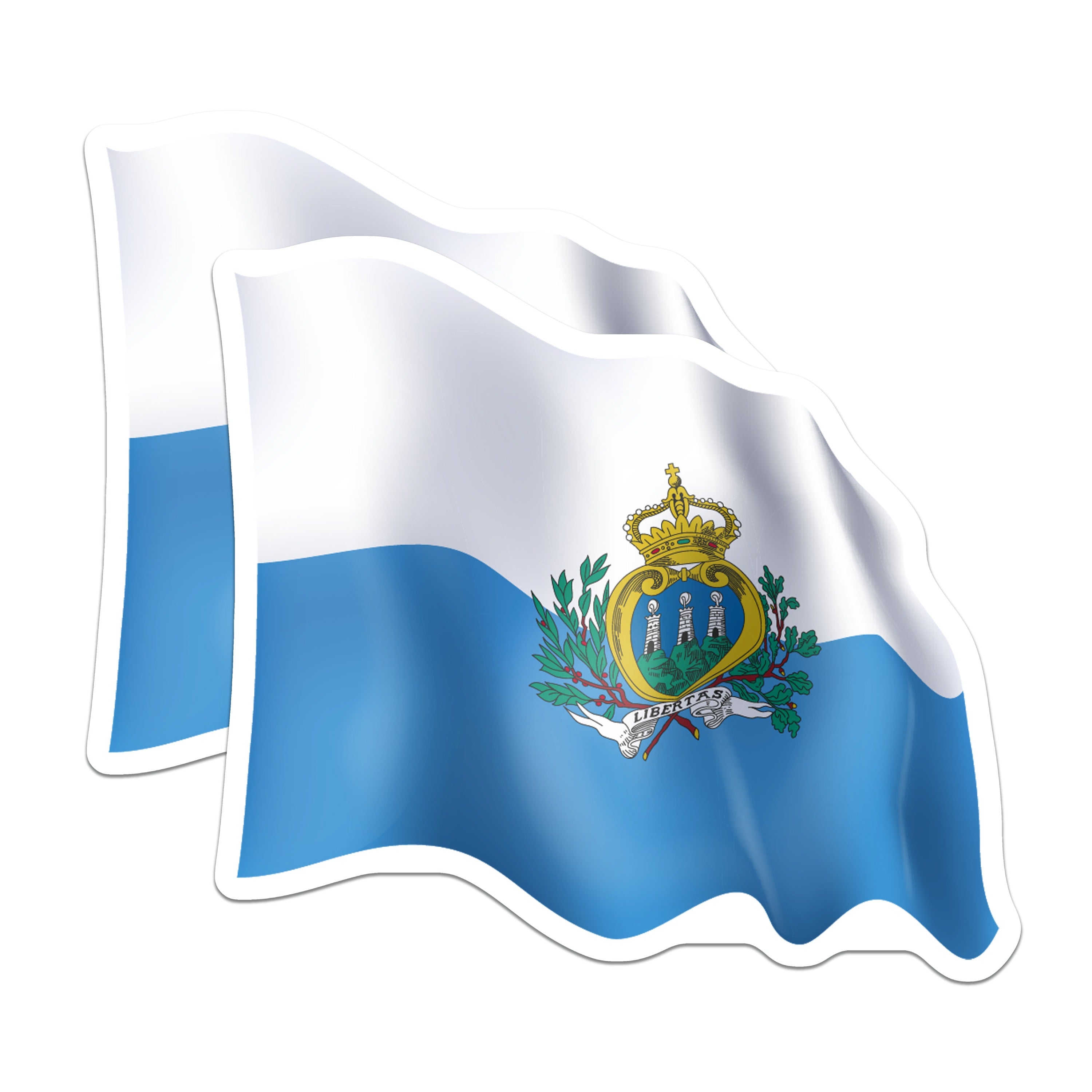 (2 Pack) San Marino Flag Magnets - European Country Souvenir - National Emblem Collectible - Travel Memento - 5 Inches On Longest Side - Thick Durable Magnet - Made in USA - MAG38682