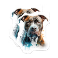(2 Pack) Pitbull Magnets - Watercolor Dog Art - Canine Lover Decor - 5 Inches On Longest Side - Thick Durable Magnet - Made in USA - MAG23922