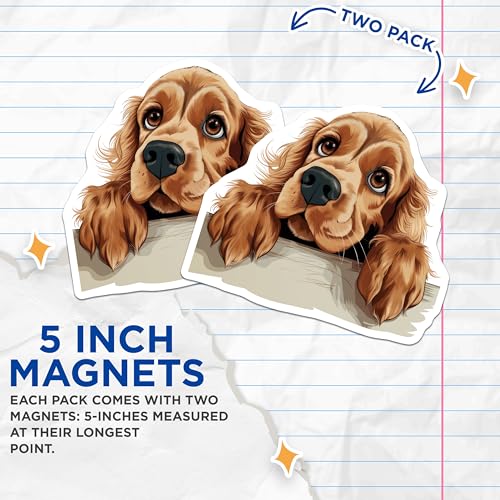 (2 Pack) Dog Lover Kitchen Decor Magnet - Fridge Accessories - Dog Art - 5" On Longest Side - Sticks to Smooth Flat Surfaces - Made in USA - MAG9975