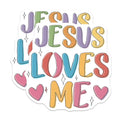 (2 Pack) Jesus Loves Me Magnets - Inspirational Christian Fridge Decor - Faith Based Kitchen Art Accessories - 5 Inches On Longest Side - Thick Durable Magnet - Made in USA - MAG29510