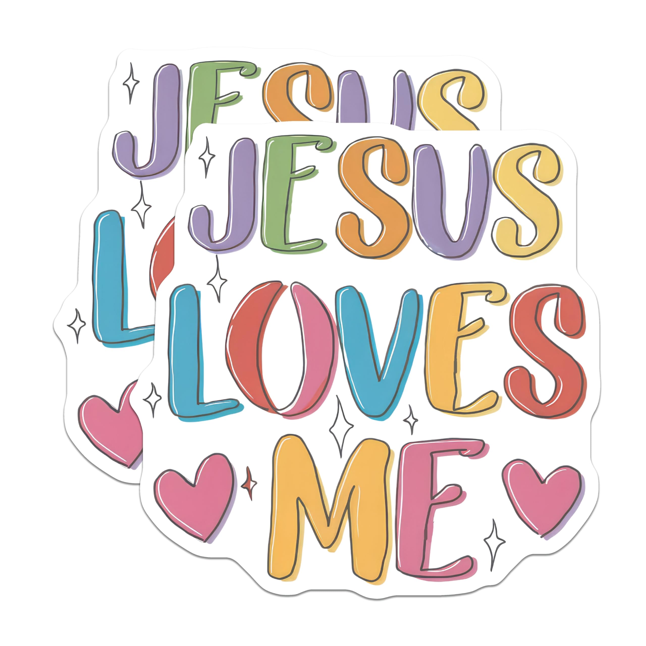 (2 Pack) Jesus Loves Me Magnets - Inspirational Christian Fridge Decor - Faith Based Kitchen Art Accessories - 5 Inches On Longest Side - Thick Durable Magnet - Made in USA - MAG29510