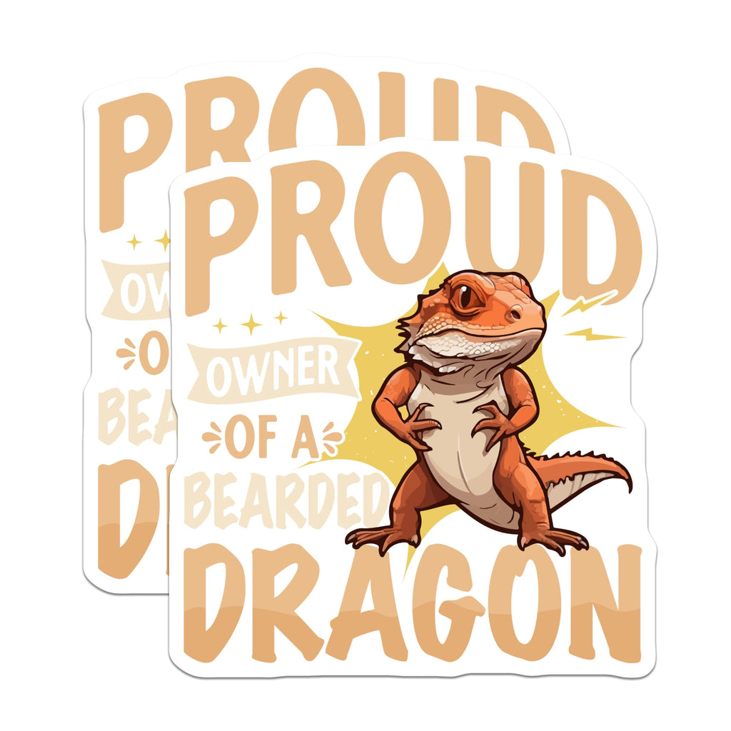 (2 Pack) Bearded Dragon Magnets - Proud Reptile Owner Decor - Funny Lizard Pet Parent Accessory - Exotic Animal Lover Item - 5 Inches On Longest Side - Thick Durable Magnet - Made in USA - MAG19032