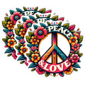 (3 Pack) Peace and Love Decals - Floral Peace Sign - Hippie Laptop Decal - 3 Inches On Longest Side - Easy Peel & Apply - Made in USA - 3MCS0583