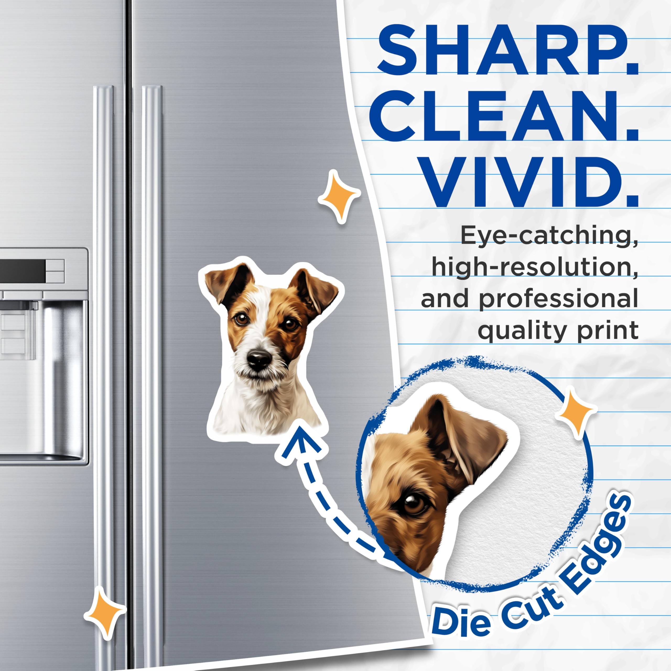 (2 Pack) Jack Russell Terrier Magnets - Dog Lover Decor - Pet Memorial Souvenir for Dog Owners - 5 Inches On Longest Side - Thick Durable Magnet - Made in USA - MAG29128