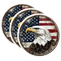 (3 Pack) Bald Eagle Decals - American Flag - Laptop Decals - 3 Inches On Longest Side - Easy Peel & Apply - Made in USA - 3MCS0037