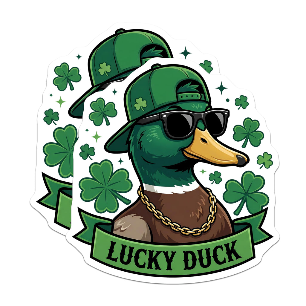 (2 Pack) Duck Magnets - Lucky Duck - St Patricks Day Decor - 5" On Longest Side - Premium Magnet - for Cars, Refrigerators, Toolboxes, Lockers - Made in USA - MAG15462