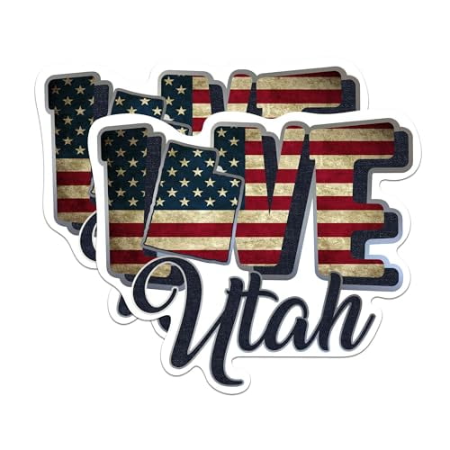 (2 Pack) Utah Love State Magnets - UT State USA Flag - Choose from 50 States - 5" On Longest Side - Premium Magnet - for Cars, Refrigerators, Toolboxes, Lockers - Made in USA - MAG1450