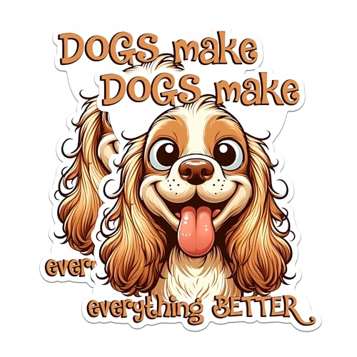 (2 Packs) Dogs Make Everything Better Shih Tzu Stickers - Shih Tzu Dog Breed Decals - 5 Inches On Longest Side - Premium Vinyl Decal - Sticks to Any Smooth Flat Surface - Made in USA - BMCS2400