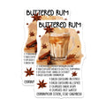 (2 Pack) Buttered Rum Recipe Magnets - Warm Cocktail Illustration - Cozy Fall Winter Drink Decor for Home Bar - 5 Inches On Longest Side - Thick Durable Magnet - Made in USA - MAG38599