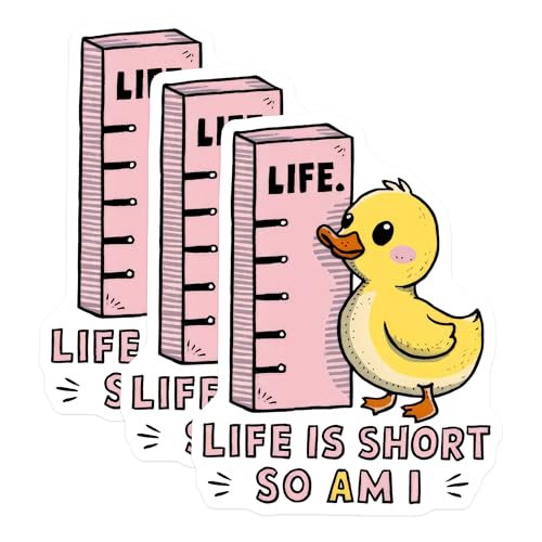 (3 Pack) Duck Decals - Funny Duck Sticker - Life is Short Decals - 3 Inches On Longest Side - Easy Peel & Apply - Made in USA - 3MCS8287