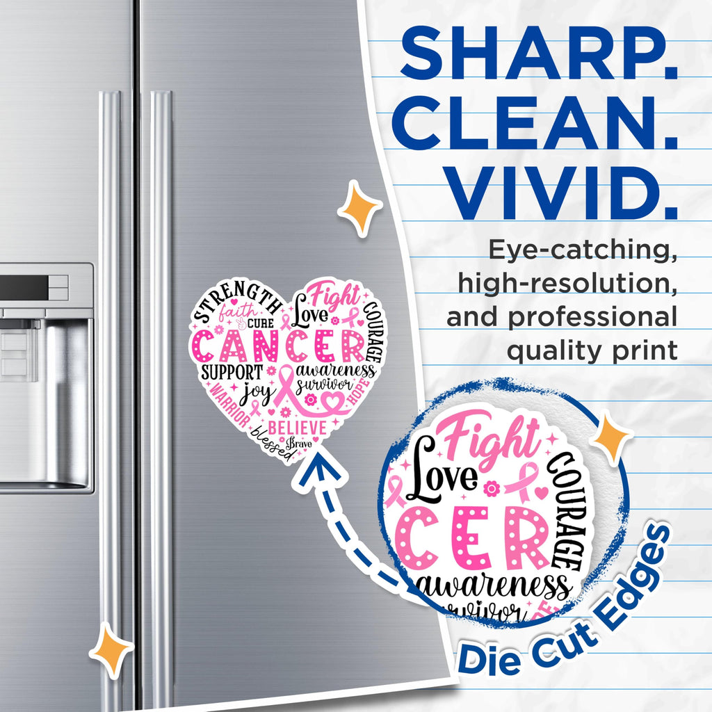 (2 Packs) Breast Cancer Support Magnets - Breast Cancer Awareness Magnets - 5 Inches On Longest Side - Premium Magnet - for Fridges, Toolboxes, Cars - Made in USA - MAG2446