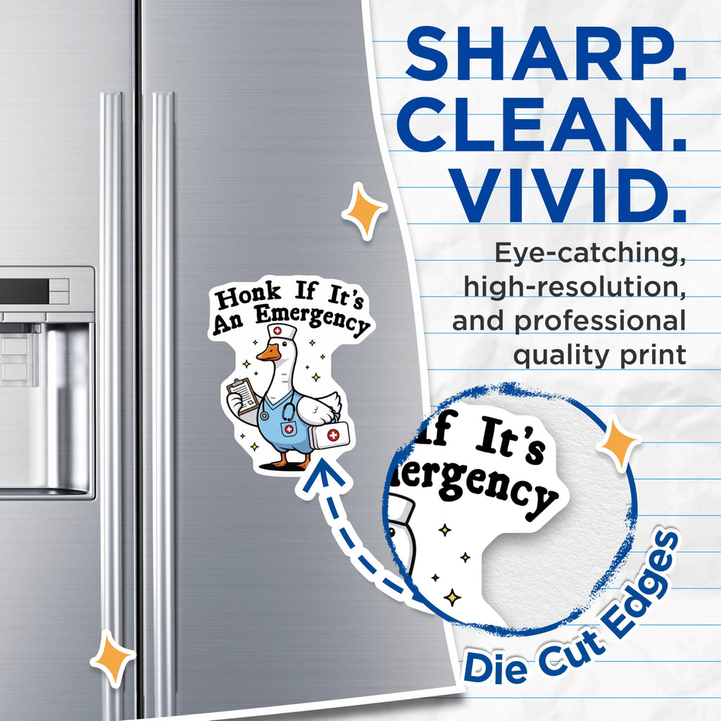 (2 Pack) Nurse Duck Magnets - Emergency Animal Mem - Refrigerator Home Decor - 5" On Longest Side - Premium Magnet - for Cars, Refrigerators, Toolboxes, Lockers - Made in USA - MAG16537